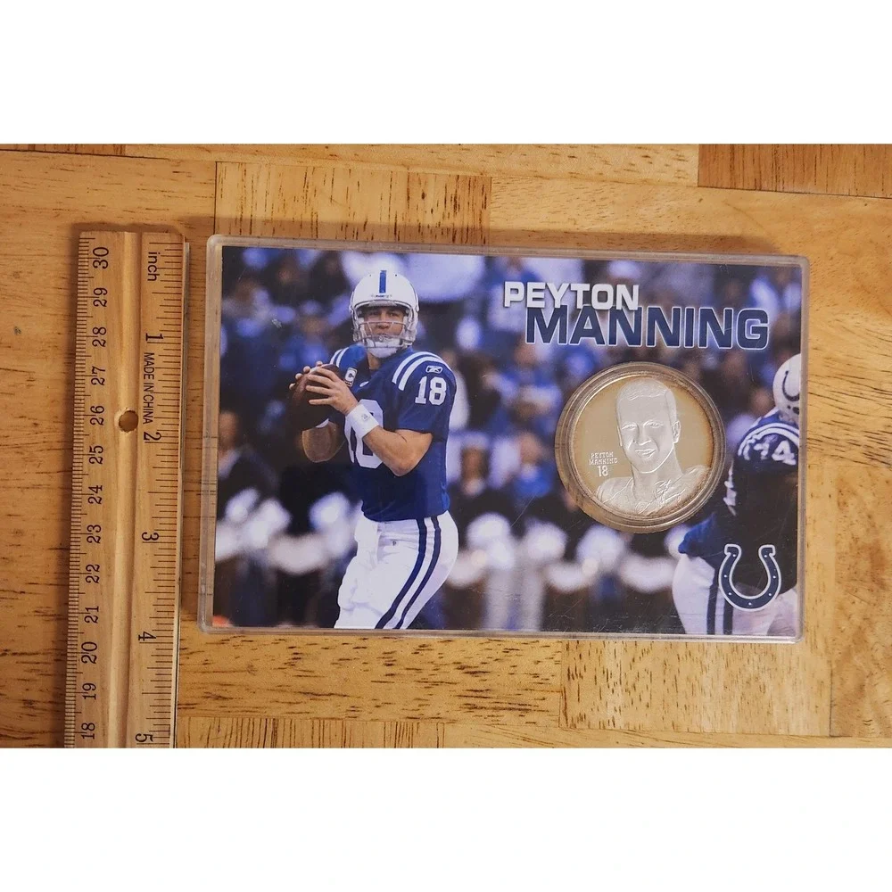 Peyton Manning Silverplated Medallion Coin/Card NFL COLTS Highland Mint ~RARE~‎